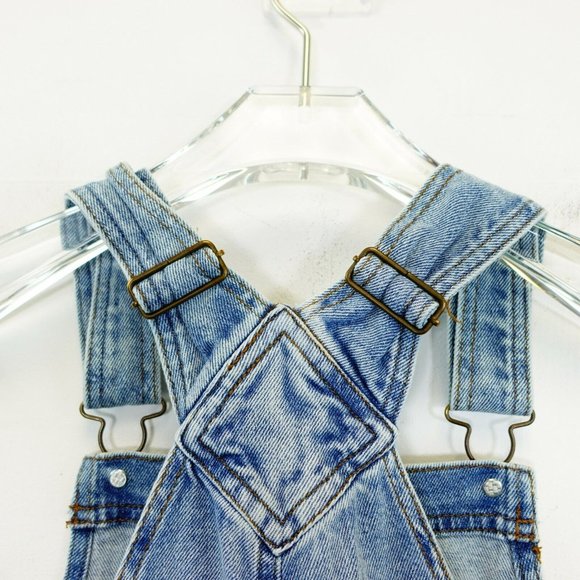 WILD‎ FABLE Romper Small Womens Denim Blue Med Washed Pocket Distressed Raw Hem - Picture 8 of 11